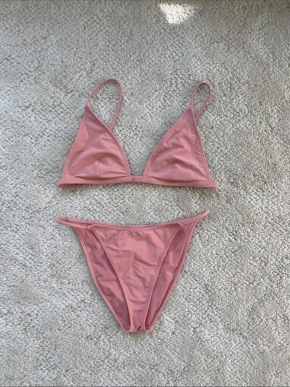 Women's Pink Triangle Bikini Set - Classic Two-Piece Swim